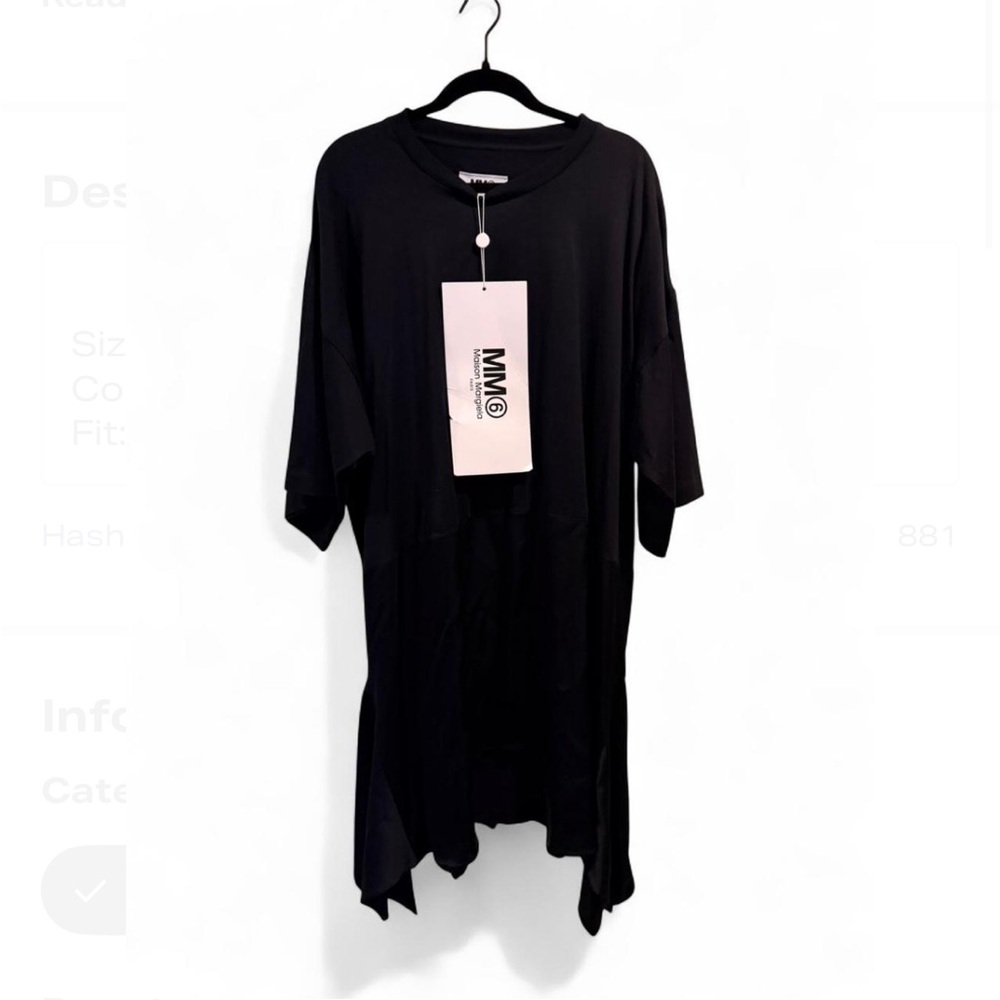 MM6 Black Oversized T-Shirt Dress